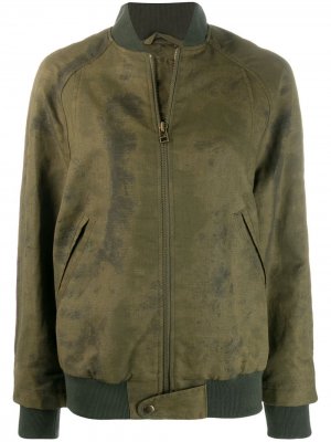 Куртка-бомбер с эффектом потертости Mr & Mrs Italy. Цвет: зеленый