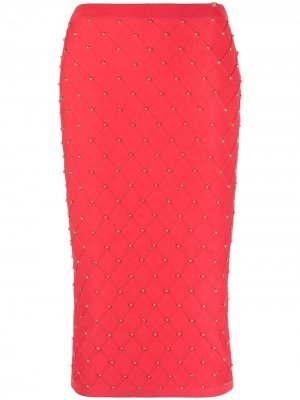 Декорированная юбка-карандаш Elisabetta Franchi. Цвет: красный