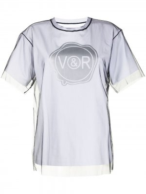 Многослойная футболка из джерси и тюля Viktor & Rolf. Цвет: черный