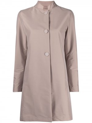 Однобортное пальто с воротником-стойкой Herno. Цвет: розовый