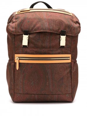 Рюкзак с узором пейсли Etro. Цвет: коричневый