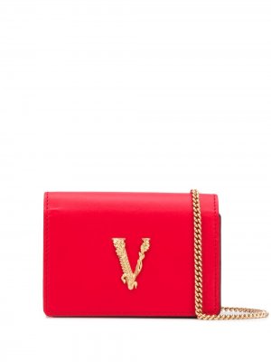 Мини-сумка через плечо Virtus Versace. Цвет: красный