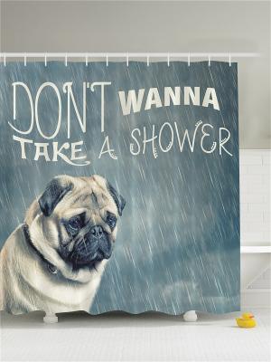 Фотоштора для ванной Милые собаки, 180*200 см Magic Lady. Цвет: бежевый, белый, молочный, светло-серый, серый, черный