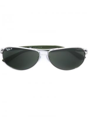 Солнцезащитные очки-авиаторы Ray-Ban. Цвет: зеленый