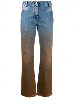Прямые джинсы с эффектом деграде Off-White. Цвет: синий