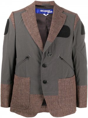 Однобортный пиджак со вставками Junya Watanabe MAN. Цвет: коричневый