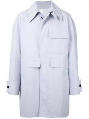 Однобортное пальто Wooyoungmi. Цвет: синий