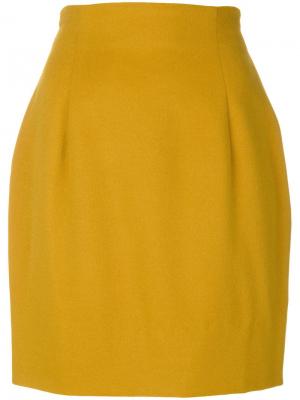 Структурированная юбка мини Versace Pre-Owned. Цвет: желтый