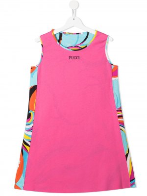 Платье с абстрактным принтом Emilio Pucci Junior. Цвет: розовый