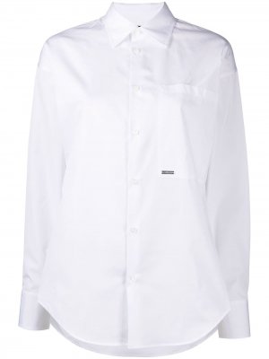 Поплиновая рубашка с нагрудным карманом Dsquared2. Цвет: белый