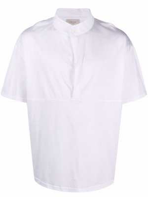 Рубашка с воротником-стойкой и короткими рукавами Low Brand. Цвет: белый