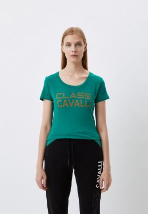 Футболка Cavalli Class. Цвет: бирюзовый