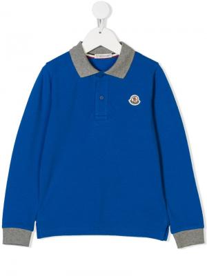 Logo polo shirt Moncler Enfant. Цвет: синий