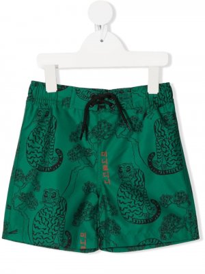 Плавки-шорты с принтом Mini Rodini. Цвет: зеленый