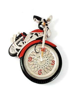 Часы настенные Мотоцикл Русские подарки. Цвет: черный, красный, серебристый