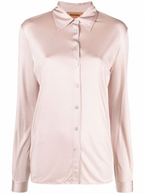 Атласная рубашка с классическим воротником Missoni. Цвет: розовый