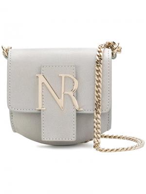 Мини-сумка на плечо с логотипом Nina Ricci. Цвет: серый