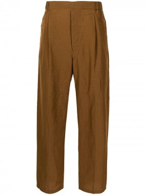 Прямые брюки с эластичным поясом Lemaire. Цвет: коричневый