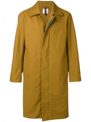 Concealed button coat Santoni. Цвет: жёлтый и оранжевый