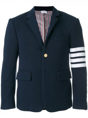 Трикотажный пиджак с 4 полосками Thom Browne. Цвет: синий