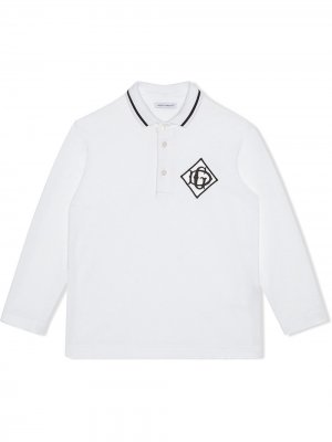 Logo-embroidered polo shirt Dolce & Gabbana Kids. Цвет: белый