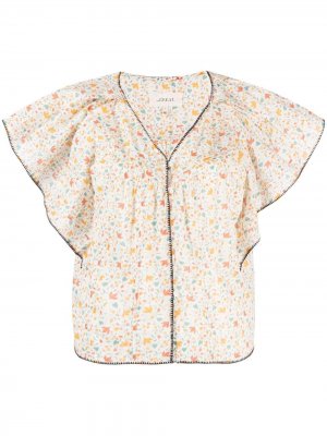 Блузка  Whipstitch с объемными рукавами The Great.. Цвет: нейтральные цвета