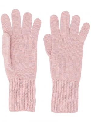 Перчатки с ребристыми манжетами Pringle Of Scotland. Цвет: розовый
