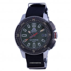 M-Force Green Dial Stainless Steel Automatic Diver s RA-AC0N03E10B 200M Мужские часы Orient