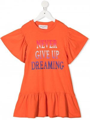 Платье-футболка с оборками Alberta Ferretti Kids. Цвет: оранжевый