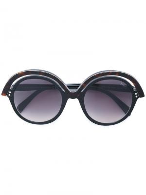 Солнцезащитные очки в двойной оправе Emilio Pucci. Цвет: коричневый