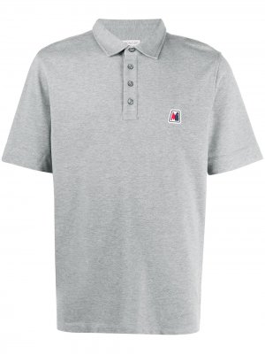 Рубашка поло с нашивкой-логотипом Moncler. Цвет: серый