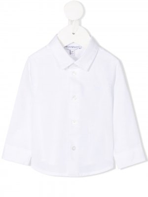 Рубашка прямого кроя с заостренным воротником Emporio Armani Kids. Цвет: белый