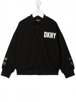 Куртка на молнии с принтом Dkny Kids. Цвет: черный