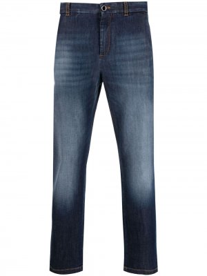 Узкие джинсы с эффектом потертости Pt01. Цвет: синий