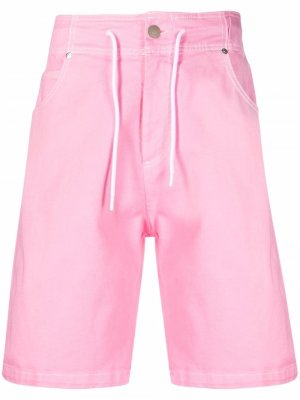 Джинсовые шорты с контрастной строчкой MSGM. Цвет: розовый