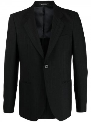Узкий пиджак в полоску Emporio Armani. Цвет: черный