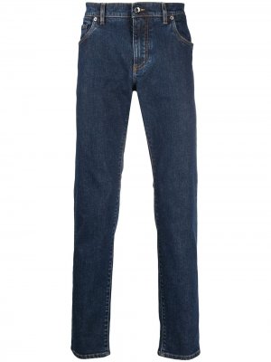 Прямые джинсы с нашивкой-логотипом Dolce & Gabbana. Цвет: синий