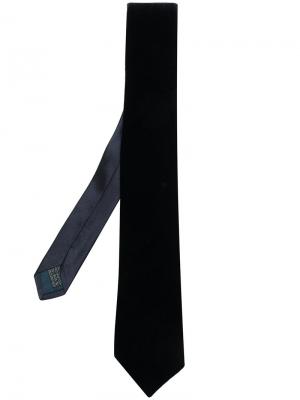 Классический брхатный галстук LANVIN. Цвет: синий