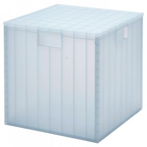 Крышка ящика для хранения ИКЕА ПАНСАРТАКС прозрачная серо-голубая 33x33x33 см IKEA