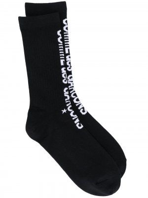 Трикотажные носки в полоску с логотипом вязки интарсия Comme Des Garçons. Цвет: черный