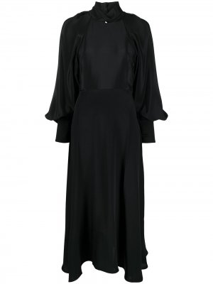 Расклешенное платье миди с вырезом халтер Victoria Beckham. Цвет: черный