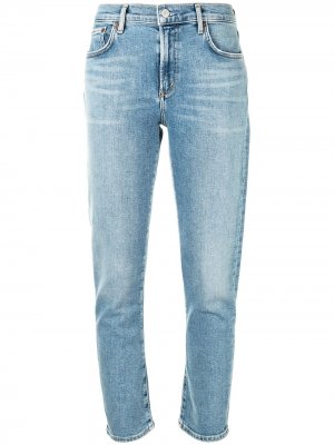 Укороченные джинсы скинни средней посадки AGOLDE. Цвет: синий