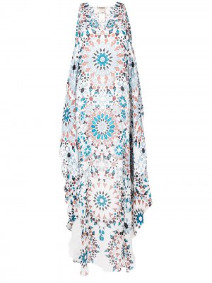 Платье-туника с графичным принтом Roberto Cavalli. Цвет: белый