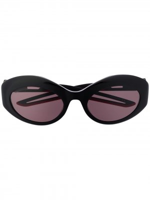 Солнцезащитные очки в круглой оправе Balenciaga Eyewear. Цвет: черный