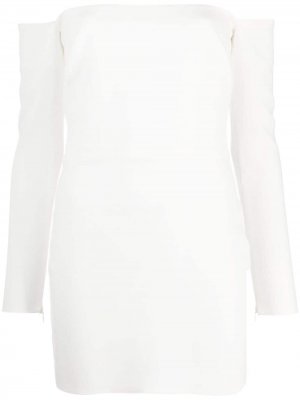 Приталенное платье мини с открытыми плечами Alex Perry. Цвет: белый