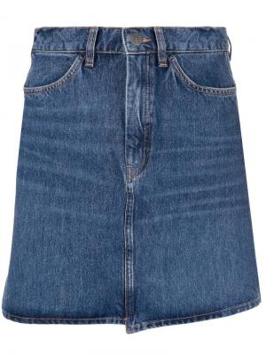 Короткая юбка на пуговицах Mih Jeans. Цвет: синий