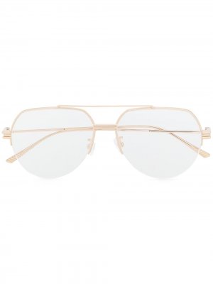 Солнцезащитные очки-авиаторы Bottega Veneta Eyewear. Цвет: золотистый
