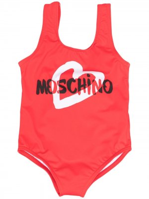 Купальник с логотипом Moschino Kids. Цвет: красный