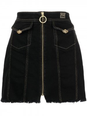 Джинсовая юбка на молнии Versace Jeans Couture. Цвет: черный