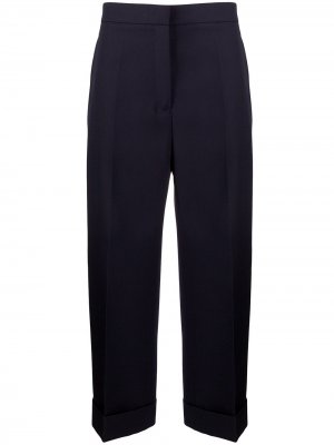 Укороченные брюки прямого кроя с завышенной талией Jil Sander. Цвет: синий